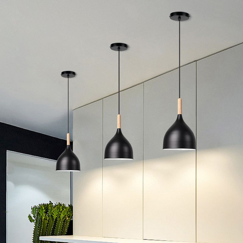 Moderne stijl kom tint hangend licht aluminium 1 lichte hangende lamp voor slaapkamer