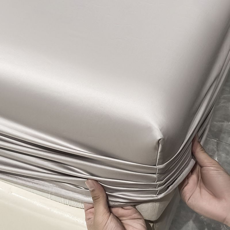 Solid Color Fitted Sheet Standard Pocket Bed Sheet Breathable Sheet