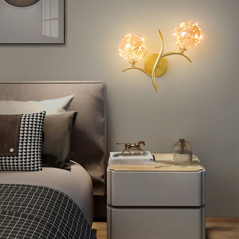 Modern Style Spherical Shape Wall Lights Glass Wall Mount Lights