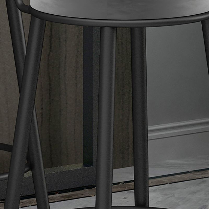 Round Seat Upholstered Counter Stool Industrial Armless Bar Chai