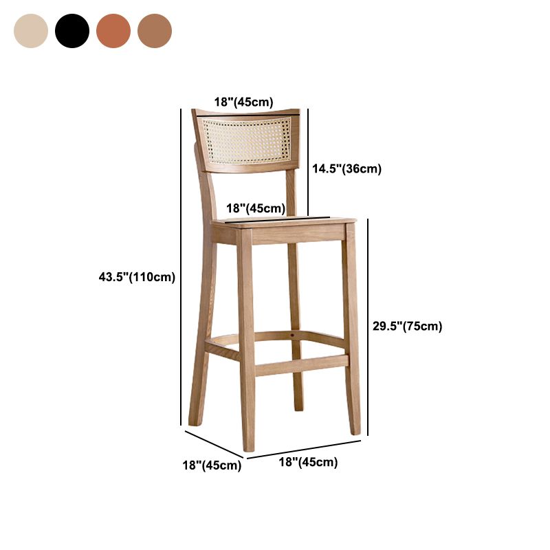 Modern Style Bar-stool Wooden Counter Bar Stool with Wood Legs for Home