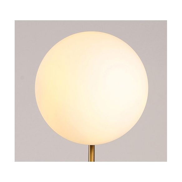 Modern Global Table Light White Glass 1 Light Table Lamp with Metal Backplate