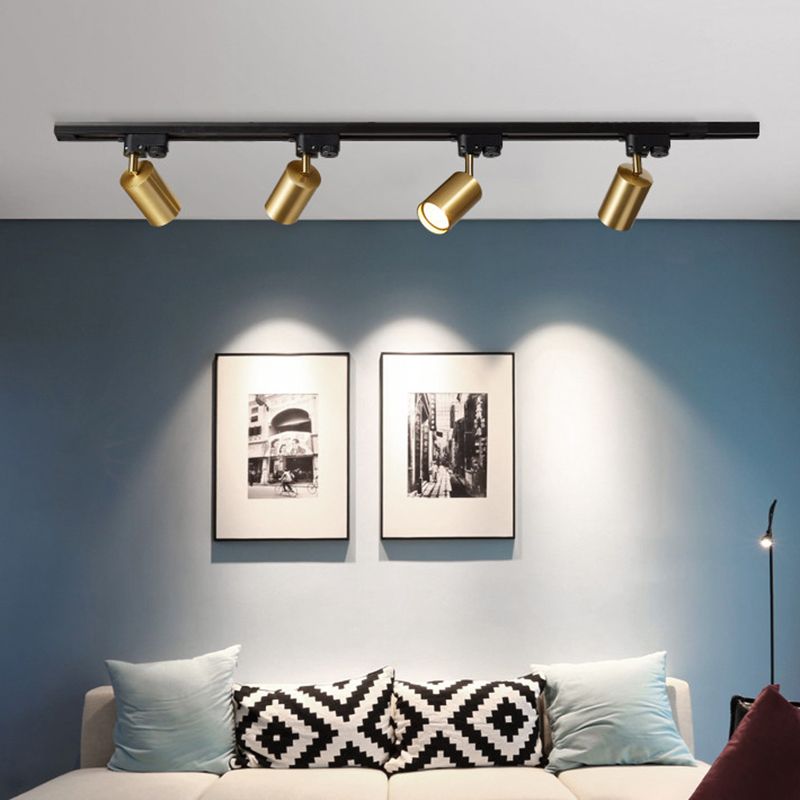 Nordic Cylindrical Metal Track Spotlights Flush Plafond Track Lighting voor Foyer en Cloakroom