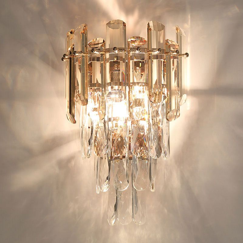 Crystal Geometric Wall Mount Lamp Simple 2 Lights Wall Mounted Light Fixture