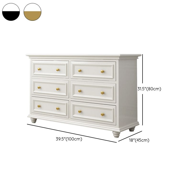 Traditional Storage Chest Solid Wood White Dresser , 23.33-inch Width