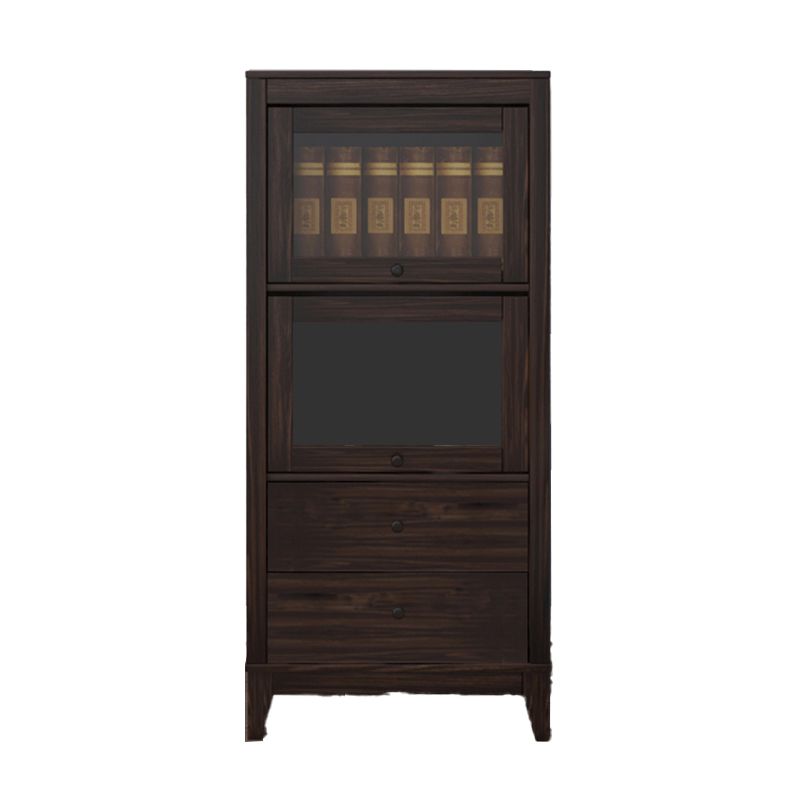 Mid-Century Modern Side Cabinet Square Accent Cabinet with Brown