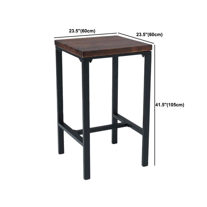 Industrial 1/3/4/5 Pieces Bar Table Set Square Pine Wood Counter Table with High Stools