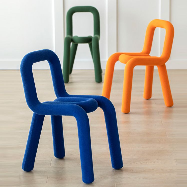 Contemporary Style Dining Room Chair Dining Armless Chair with Metal Legs