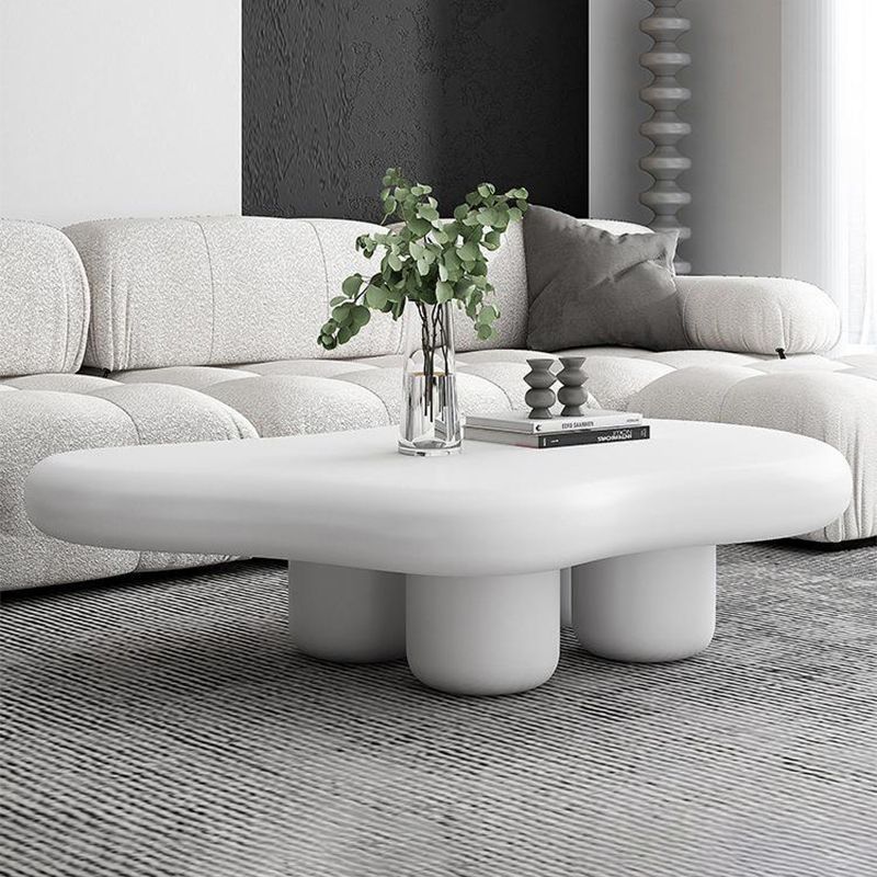 Nordic Cloud-Shaped Coffee Table Solid Wood 4 Legs Cocktail Table