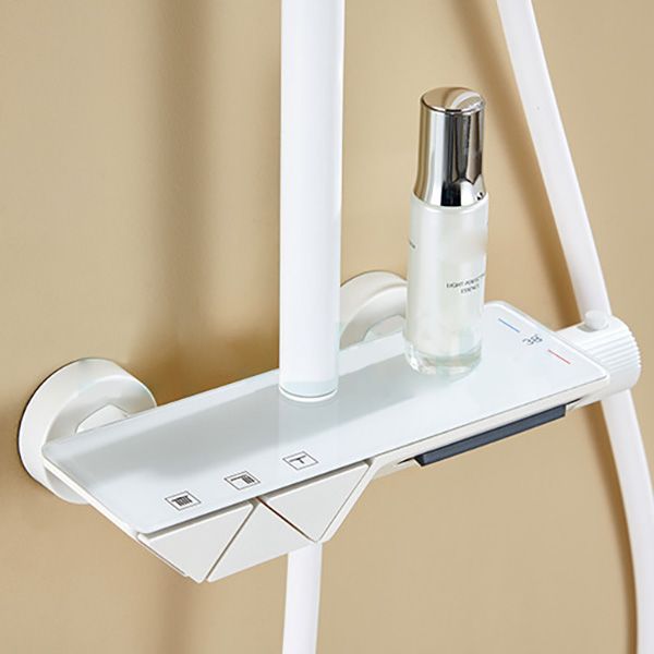 Wall Mounted Modern Square Metal Shower Adjustable Shower Head Shower Faucet