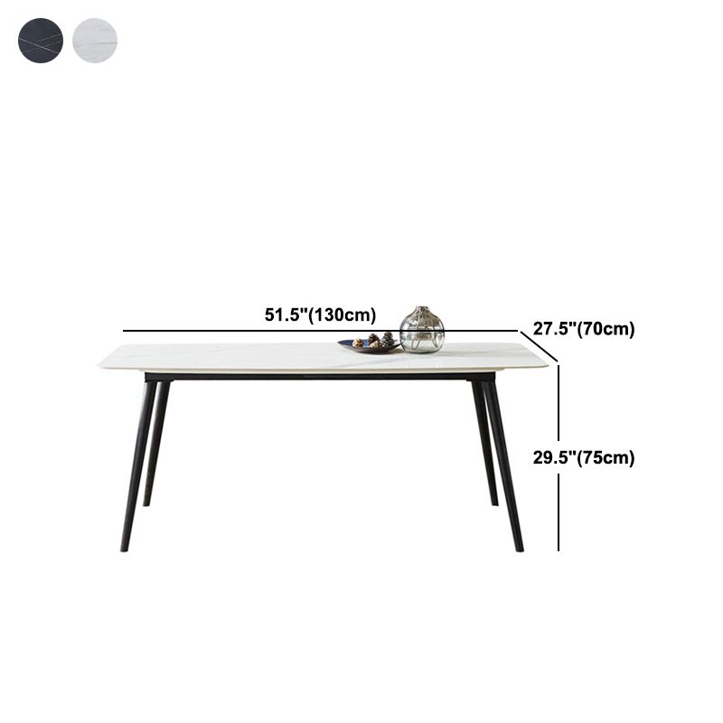Rectangle Modern Stone Table Standard Height Dining Table with 4 Legs