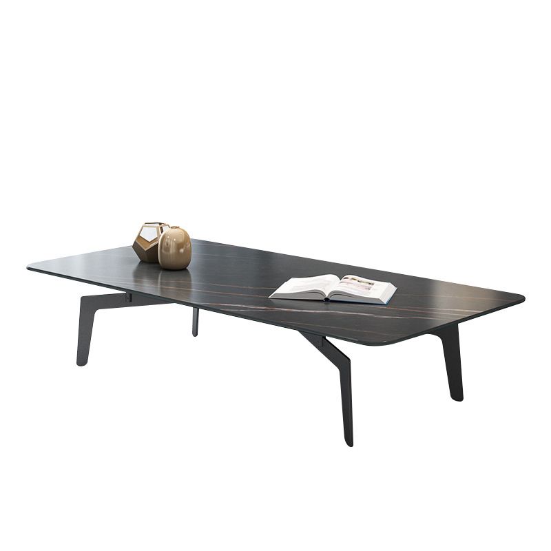 Modern Style Black Marble & SLATE Top Black Metal Base Rectangular & Square Coffee Table