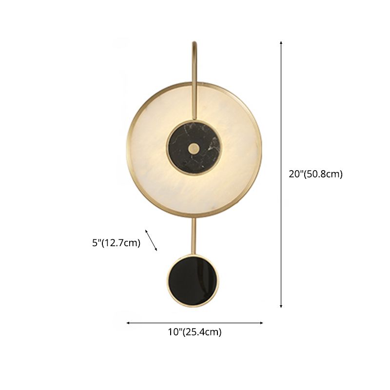 Contemporary Stone Wall Lighting 1-Light Circle Sconce Light for Living Room