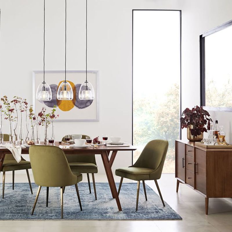 Gold Iron Legs Dining Chairs Glam Upholstered Low Back Side Chair