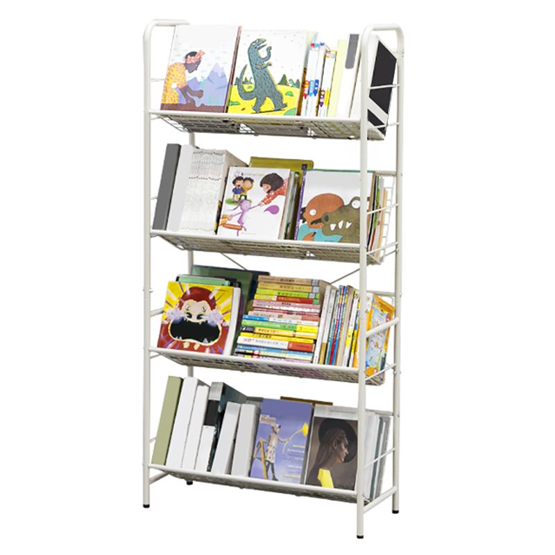 Modern Style Bookshelf Etagere Open Back Metal Bookcase for Home