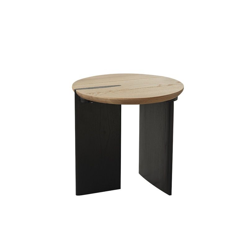 Contemporary Style Coffee Table Solid Wood Round Cocktail Table