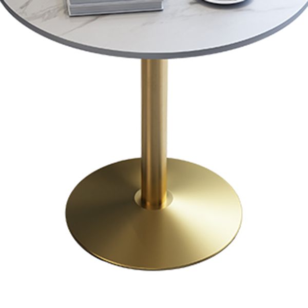 Traditional Luxury Round Dining Room Table Sintered Stone Table with Pedestal Base