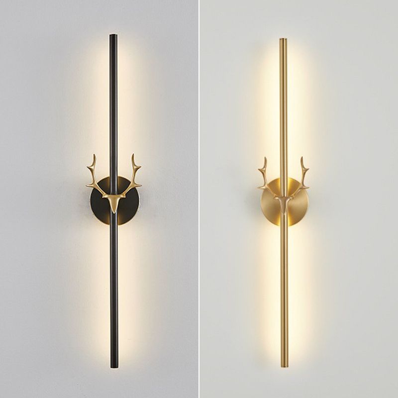 Contemporary LED Wall Sconce Thin-Line Sconce Lighting with Brass for Bedroom