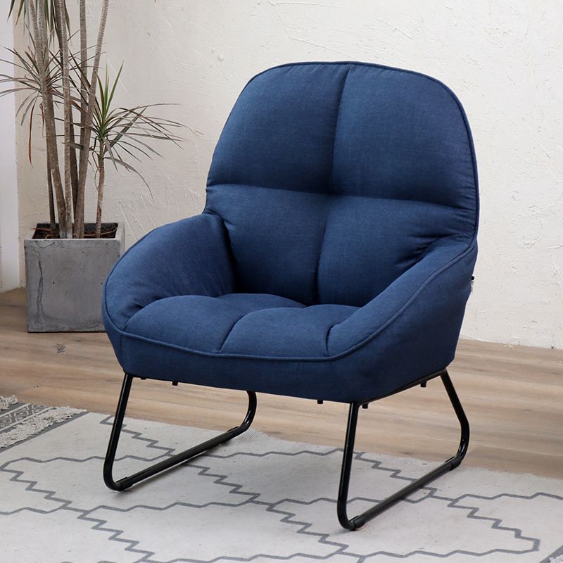 Linen 23.62"Wide Flared Arms Chair with Sled Based and Biscuit Back