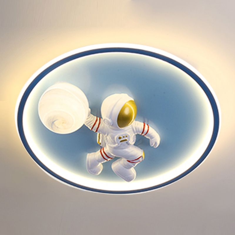 Lampada da soffitto a LED Astronauta Lampada da incasso in acrilico bianco per la cameretta dei bambini