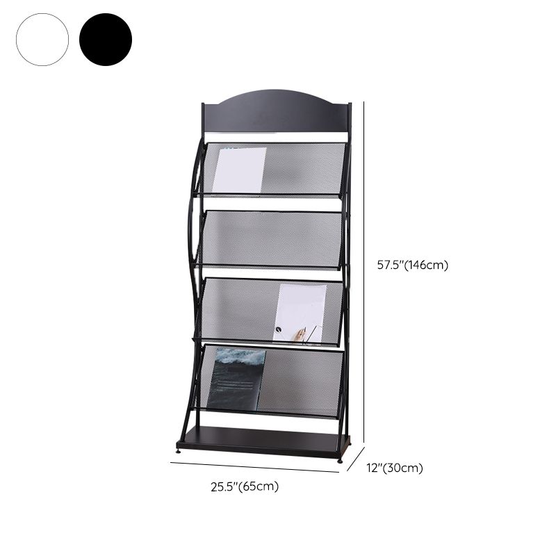 Metal Contemporary Vertical Bookshelf Closed Back Bookcase with Shelves