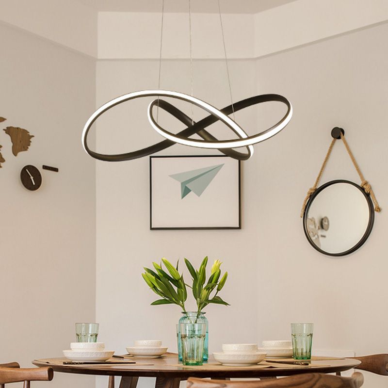 19,5 "/27,5" w semplice illuminazione a led giù illuminazione nera attorcigliata con tonalità metallica in luce calda/bianca