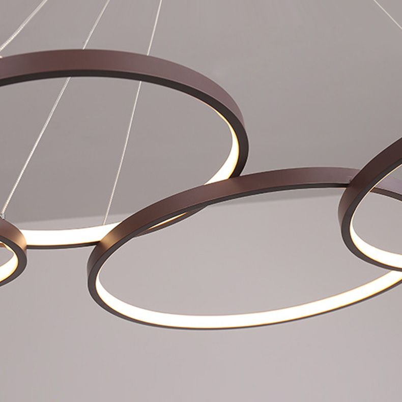 Metalen ringverhangverlichting Moderne stijl Multi -lichten kroonluchter lamp
