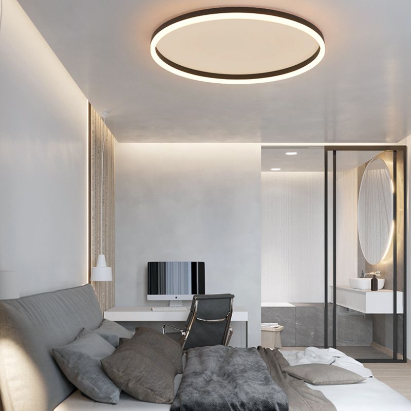 Luminaires de plafond encastrés de simplicité noire de lumière montée par plafond de LED pour le salon