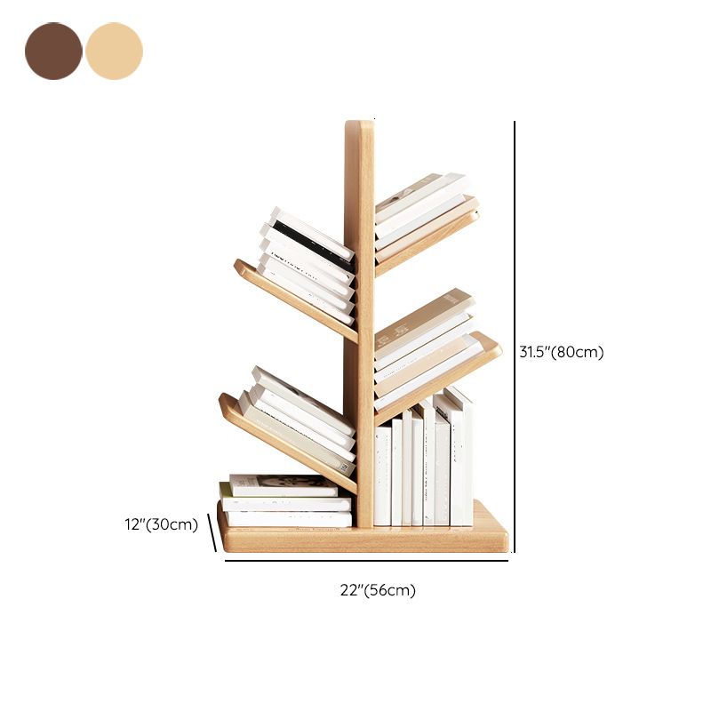 Scandinavian Open Back Vertical Bookshelf Wooden Bookcase with Shelves