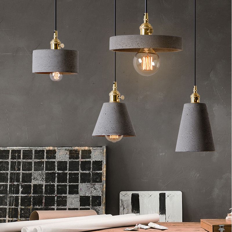 Lampe à suspension en forme de géométrique Nordique 1-Light Ciment Pendant Cternal Rotary Interrupteur