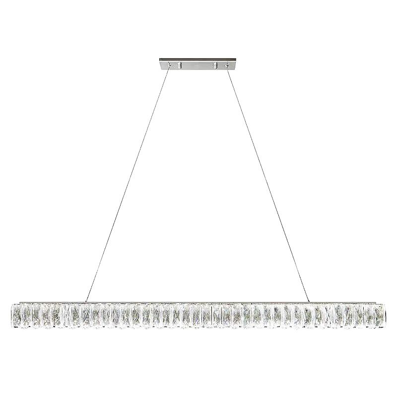 Nordic Style Crystal Hanging Lamp Rectangle Shape Island Light Fixture for Living Room