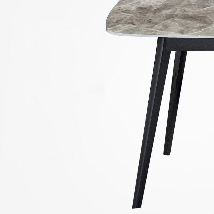 Home Sintered Stone Kitchen Table Industrial Rectangle Fixed Dining Desk