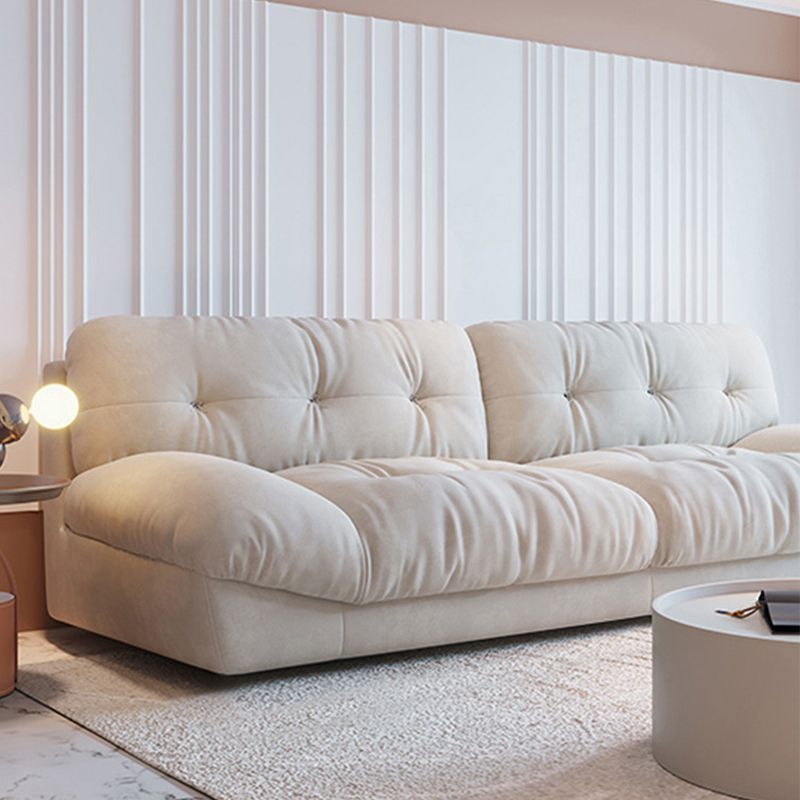 Clump Back Latex/down Upholstery Filled Matte Tech Fabric Upholstered Off-white Sofa