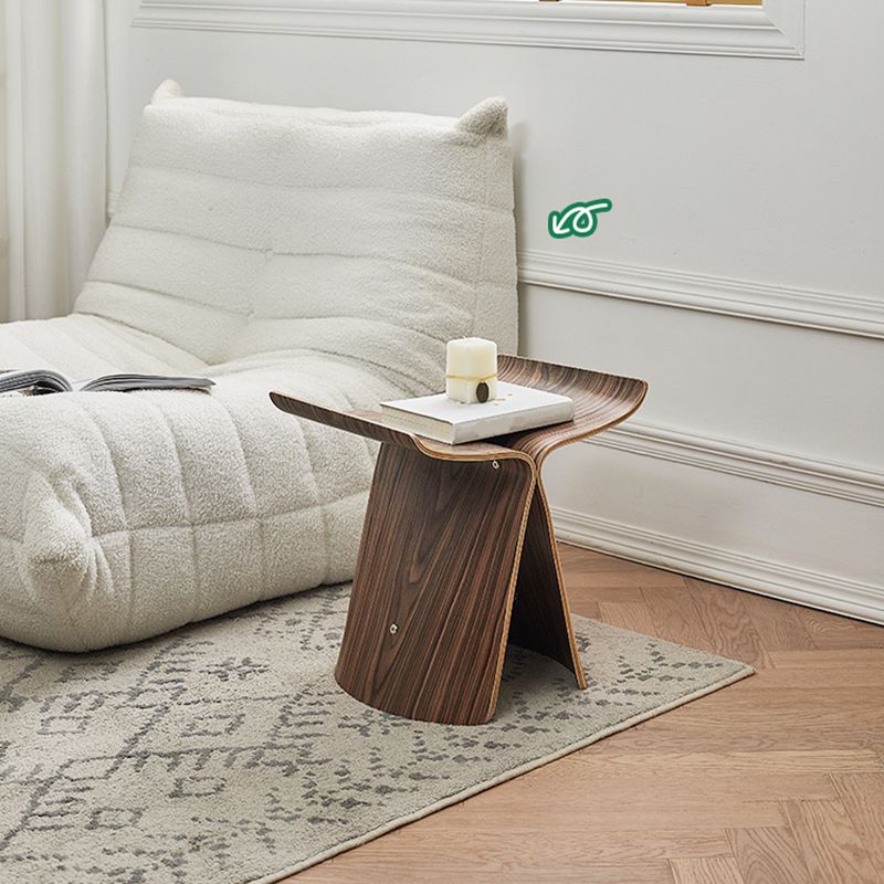 15.7" Tall Trestle End Table Scandinavian Solid Wood Side Table