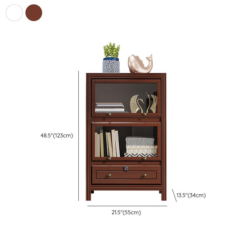 Modern Style Closed Back Standard Bookshelf Wooden Bookcase for Study Room