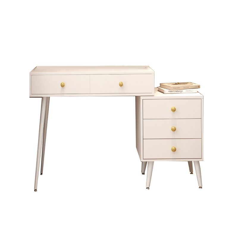 Modern White Solid Wood Makeup Vanity Desk Bedroom Vanity Dressing Table Set