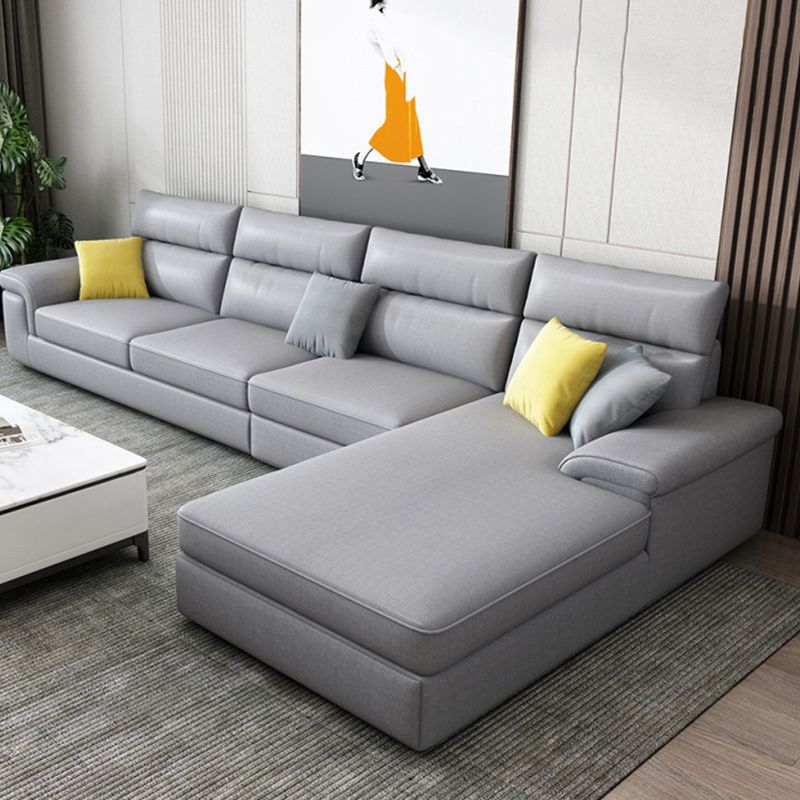 Slipcovered Sectional Pillow Top Arm Sofa & Chaise with 4 Seaters
