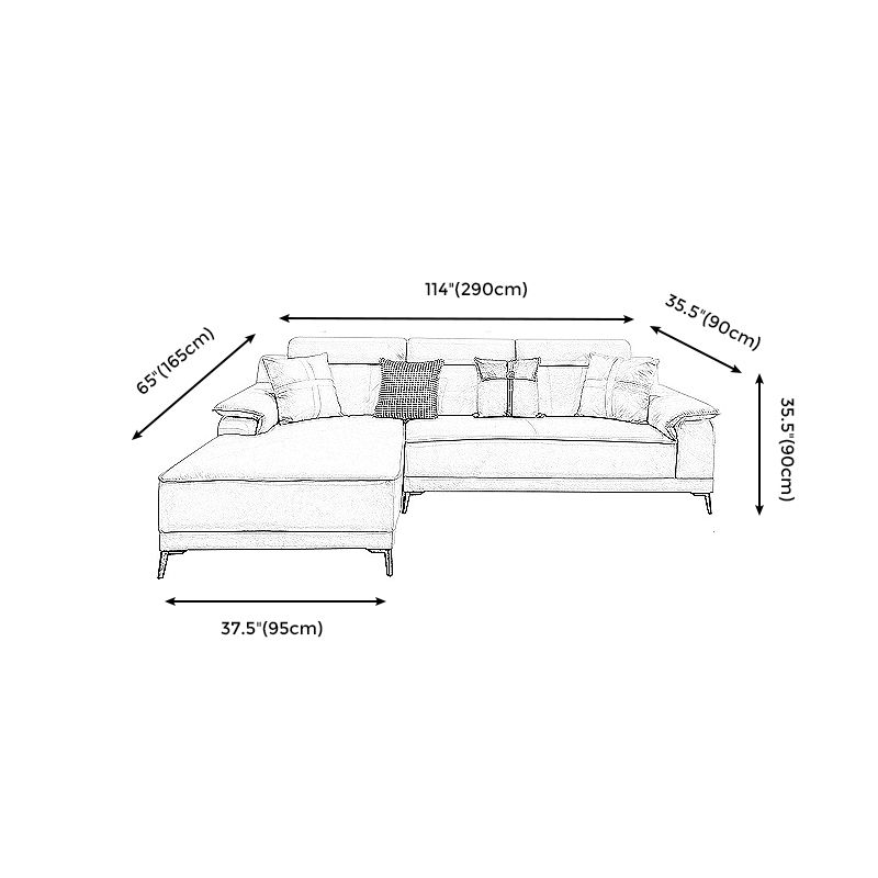 Stain-Resistant Faux Leather Pillow Top Arm Sofa/Sectional with Pillowed Back Cushions