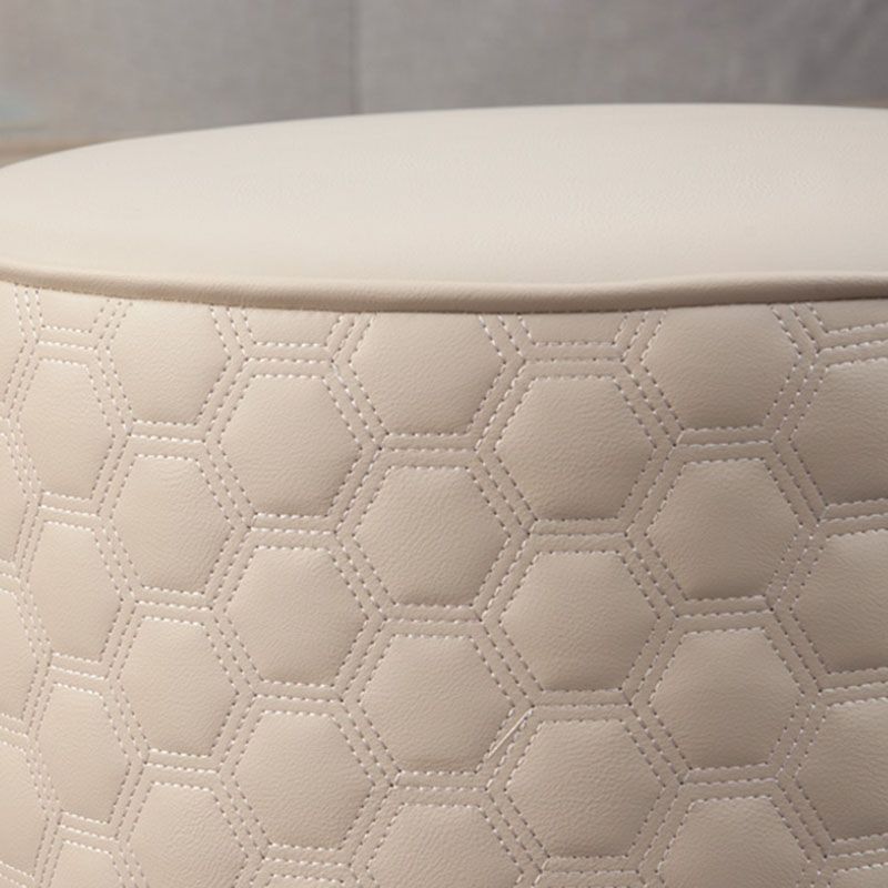 Genuine Leather Standard Stool Modern Minimalist Round Footrest