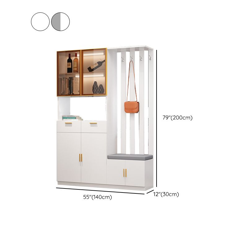 Contemporary 3-door Wooden 11.81" Wide Accent Cabinet with Drawer