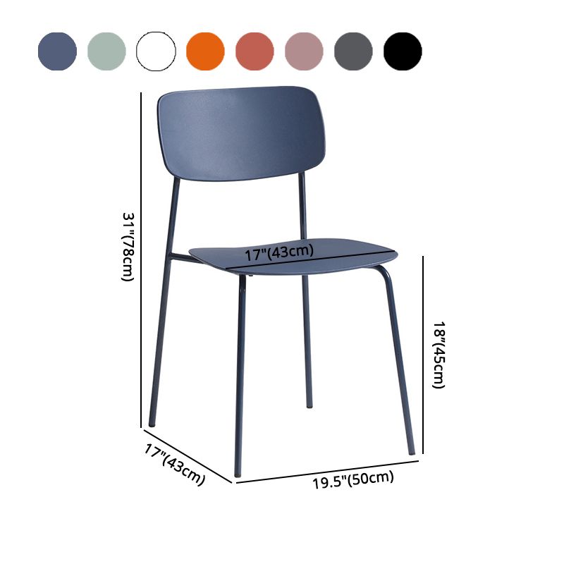 Contemporary Restaurant Open Back Side Chair Matte Finish Plastic Dining Chair