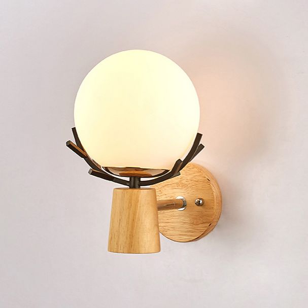 Minimalistic Style Wood Wall Mount Light Fixture Deer Wall Sconce Light for Bedroom