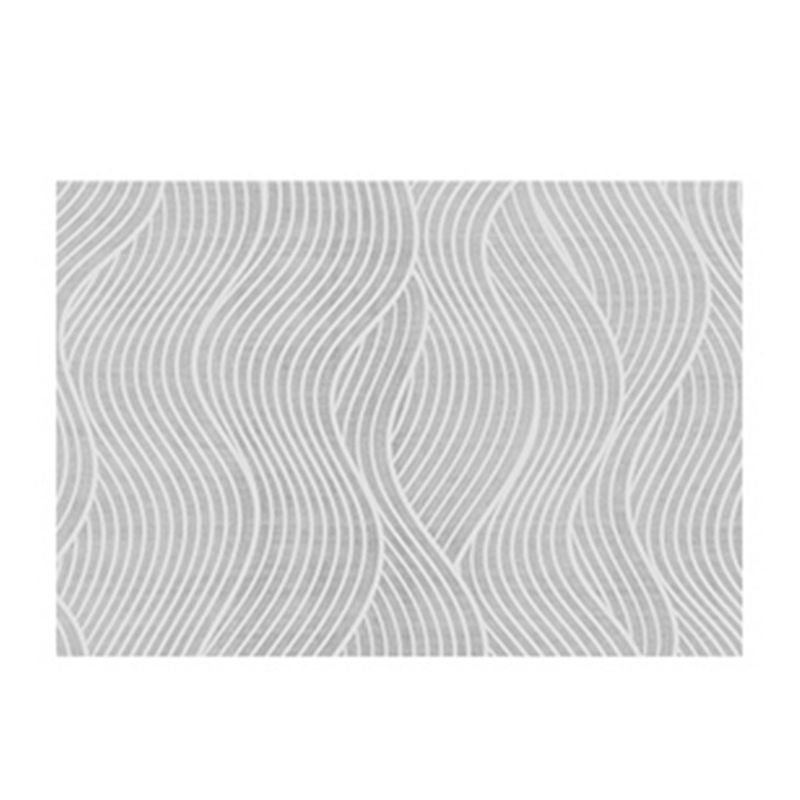 Contemporary Line Rug Polyester Gray Rug Washable Rug for Home Decor