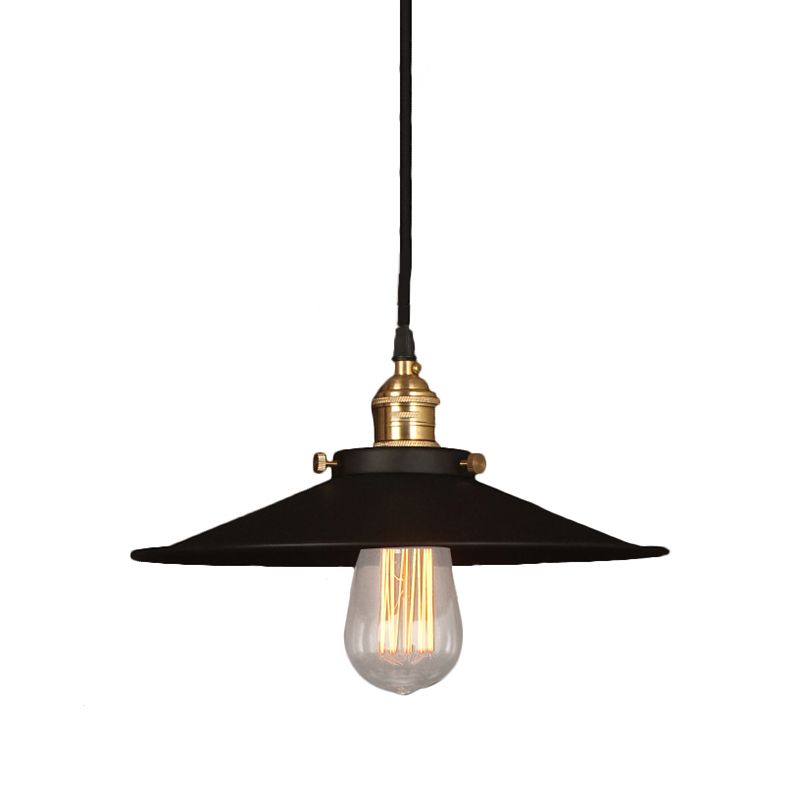 Metallkonische Decke Anhänger Industrial Style 1 Licht Esstisch Deckenleuchte in Messing/verwittertem Messing