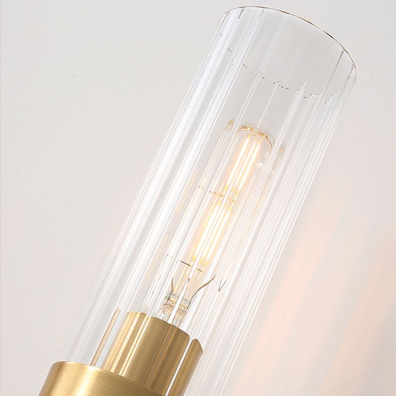 American Style Vanity Light Cylinder Shape Vanity Lamp with Glass Shade for Shower Room