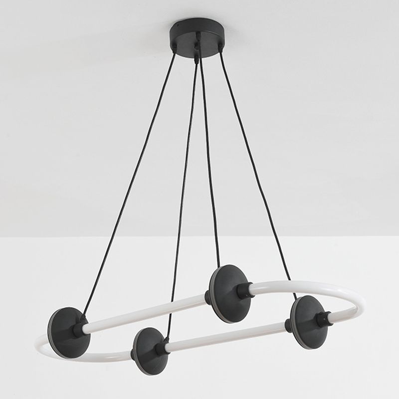 Minimalista lineal isla luz de metal 1 luz colgante de luz para comedor