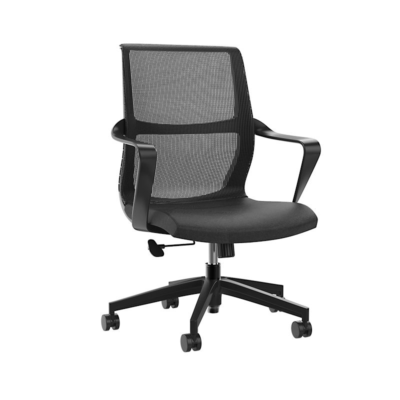 Modern Style Office Chair Mid Back Fixed Arms Ergonomic Mesh Task Chair