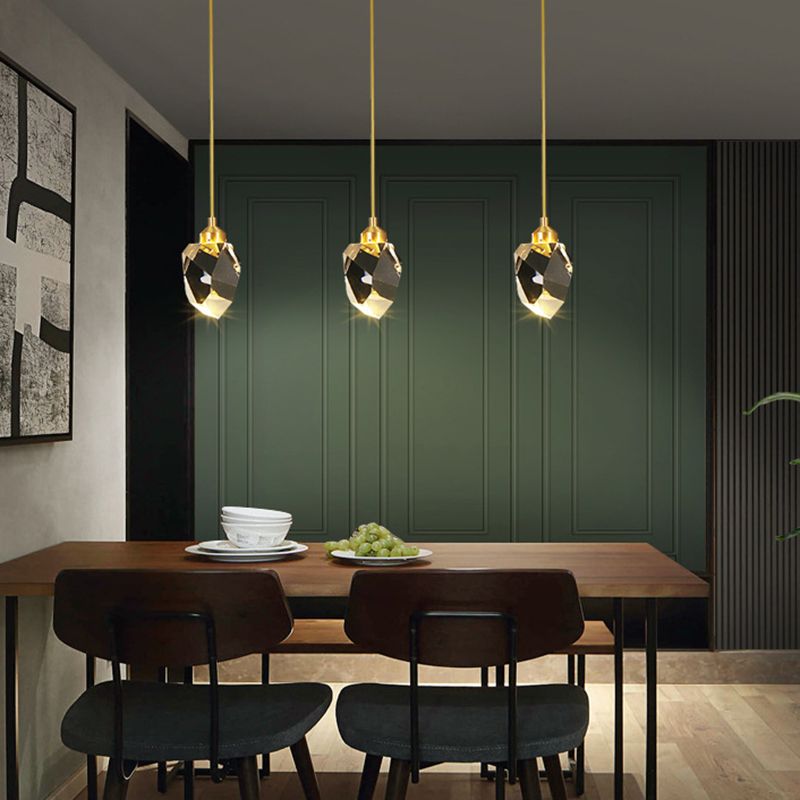 Contemporary Style Geometry Shape Island Lights Crystal Pendant Lights in Gold