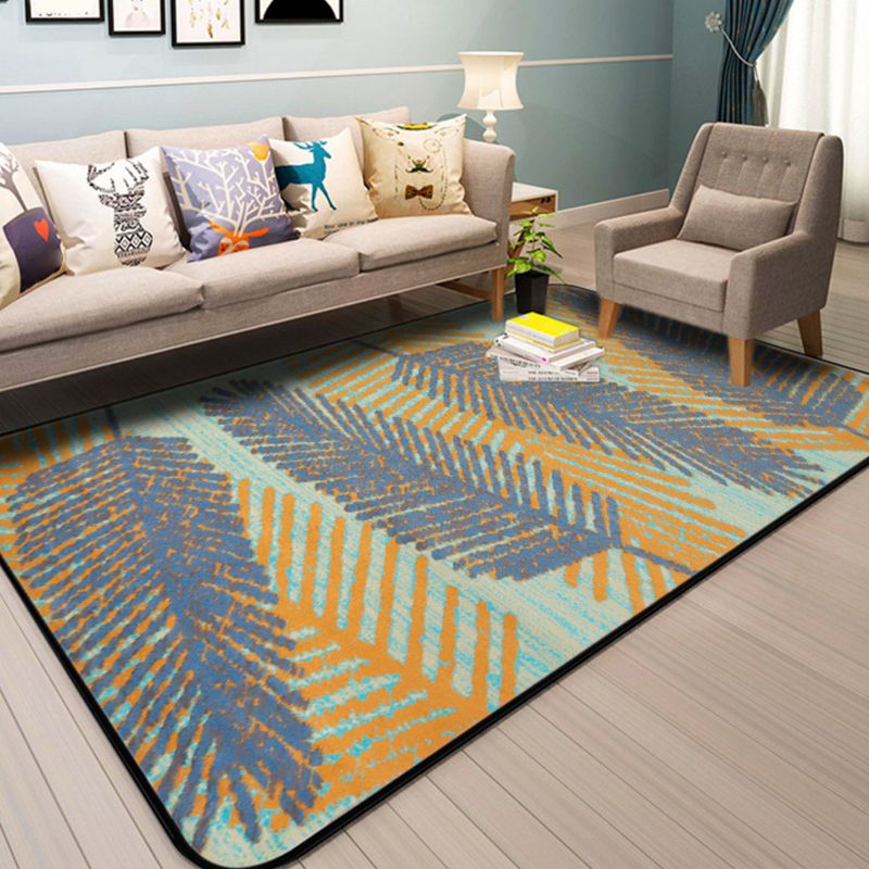 Nordic Drawing Room Rug Multi Colored Patterned Carpet Polypropylene Machine Washable Anti-Slip Backing Pet Friendly Rug
