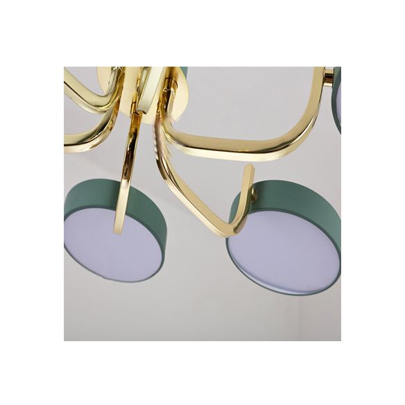 Scandinave Round Hanging Chandelier acrylique 6 lumières suspendues suspendus pour le salon
